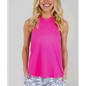 Kiava Size S Halter Top Hot Pink Open Back Tie Back Cute Athleisure Gym Yoga